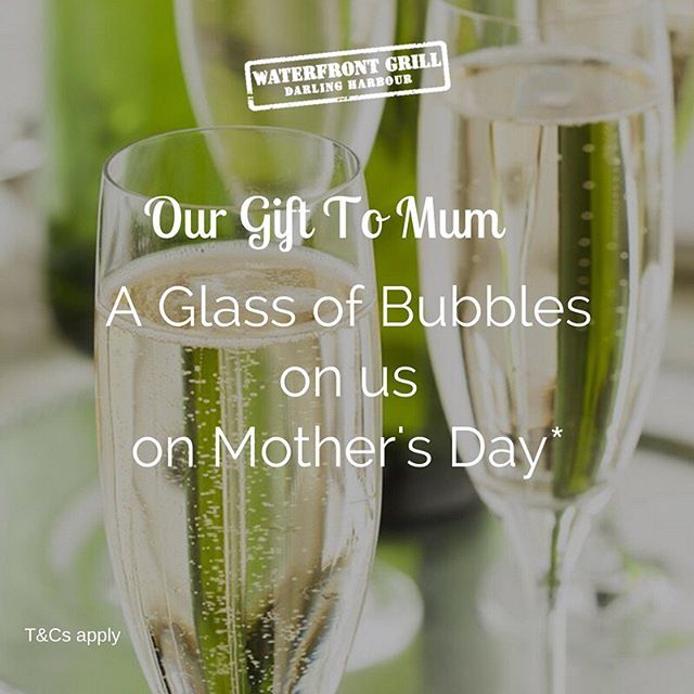 Don't forget: Mother's Day lands this Sunday. Book a table for lunch or dinner to treat mum, and we'll give mum a free glass of house or sparkling wine. Cos we loves her 😍 Get booking

#waterfrontgrill